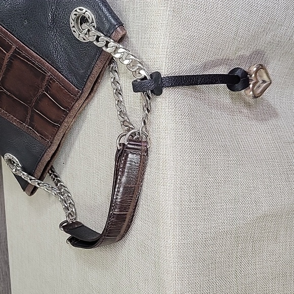 Brighton Black and Brown Leather Tote Bag - Picture 5 of 13